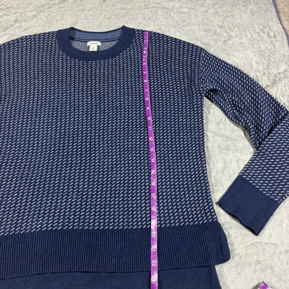 LL Bean Womens Birdseye Wicked Soft Cotton Cashmere Sweater Size M Quiet Luxury - Picture 7 of 11